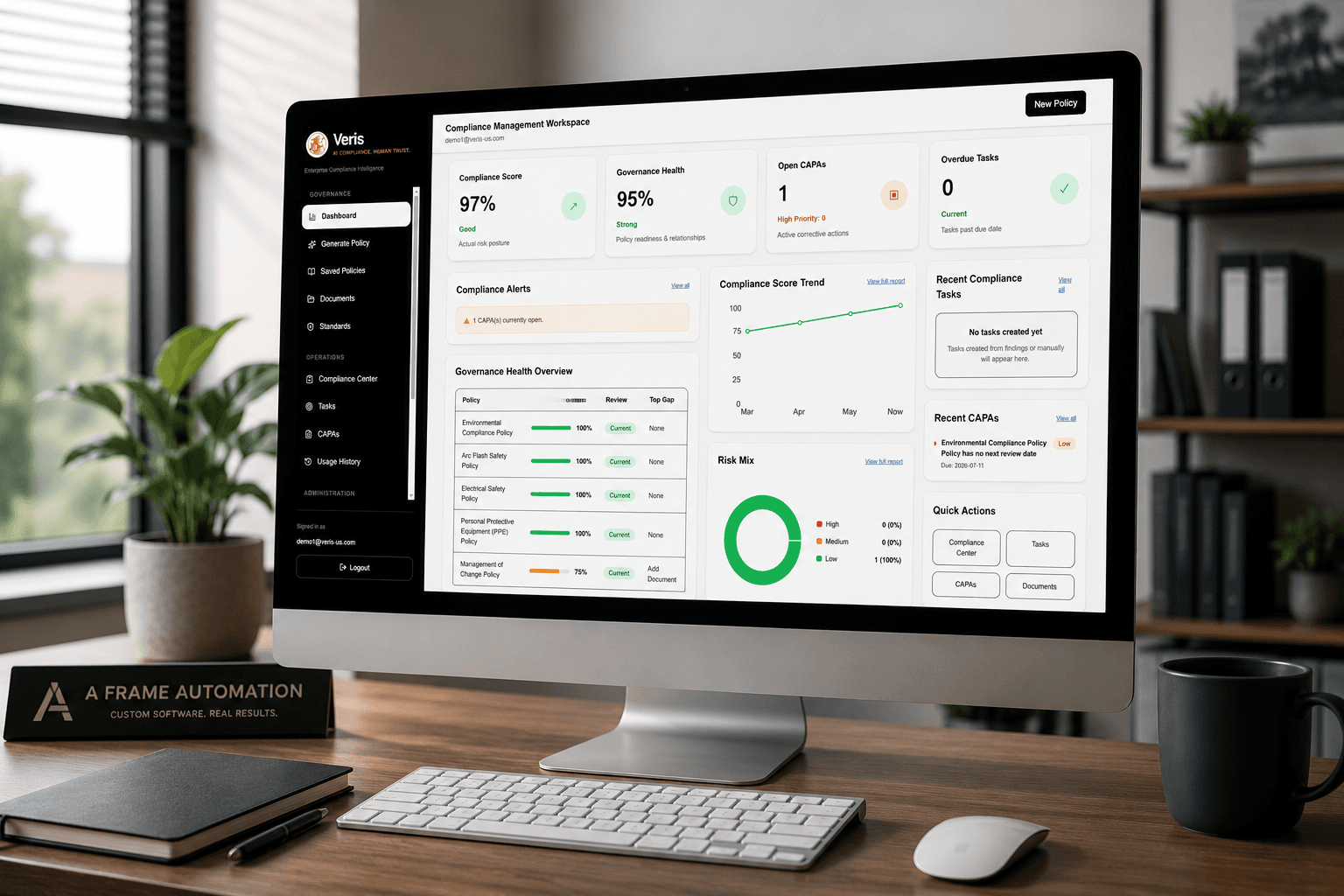 Veris dashboard screenshot